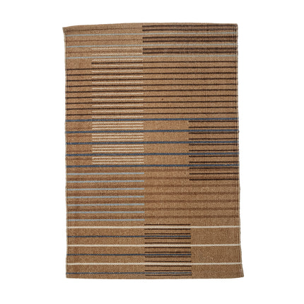 Jute lined cotton rug in natural tones