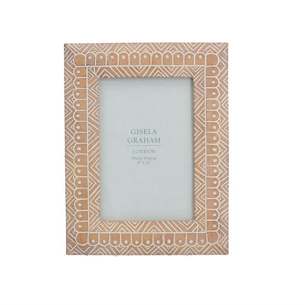 Tribal Deco Photo Frame in Natural 4" x 6"