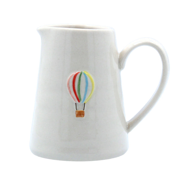 Mini hot air balloon ceramic jug in ivory