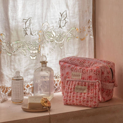Floribunda Large Wash Bag, Vintage Pink