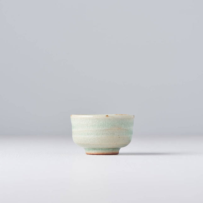 Set of 2 Porcelain Sake Cups Ice Green glaze 30ml