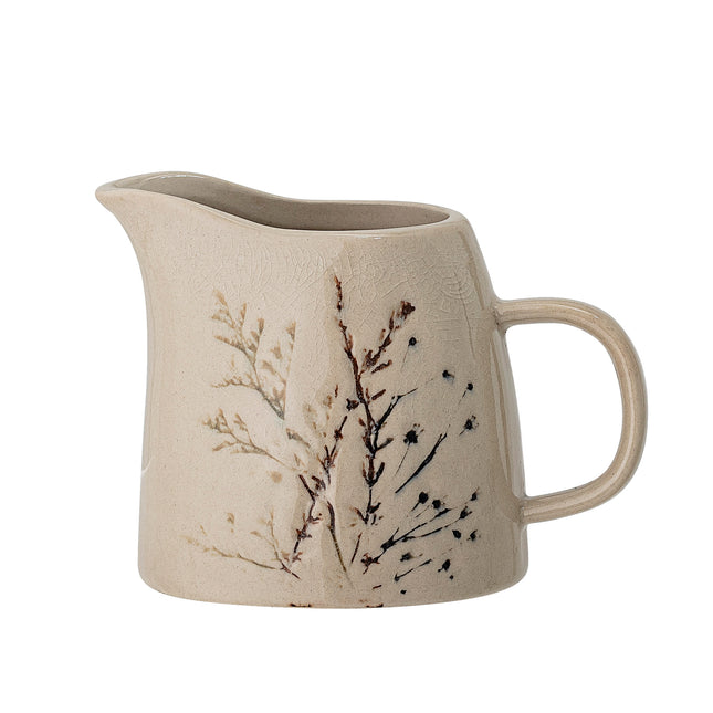Stoneware Botanical Engraved Milk Jug