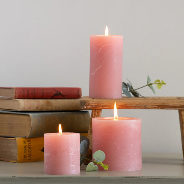 Church Pillar Candle in Dusky Pink