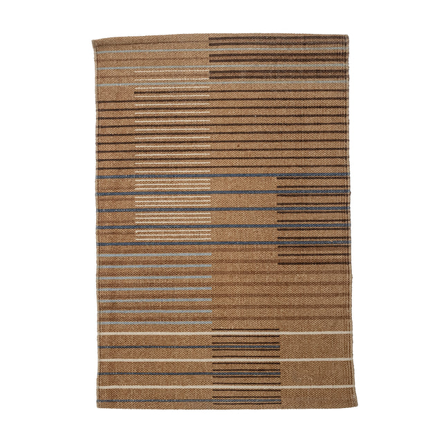Jute lined cotton rug in natural tones