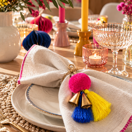 Fiona Walker Pom Pom & Bell Christmas Decoration – Multicolour