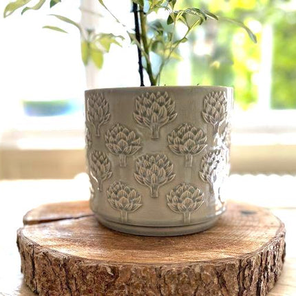 artichoke plant pot Stoneware Artichoke Plant Pot Grey, Medium – Plume Maison