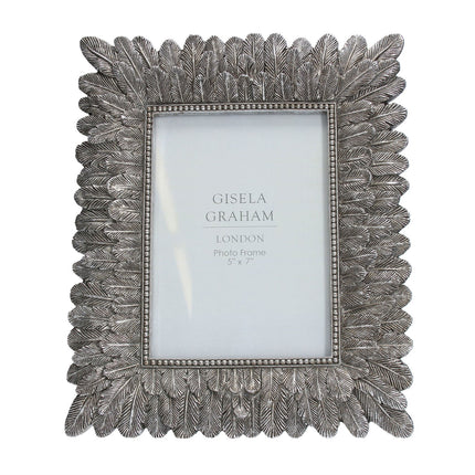 Burnished Silver Feather Photo Frame 5" x 7"