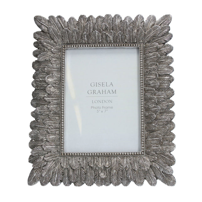 Burnished Silver Feather Photo Frame 5" x 7"