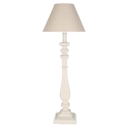 Tall Slim Candlestick Table Lamp in French Grey