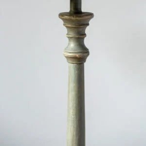 Tall Slim Candlestick Table Lamp in Antique Grey