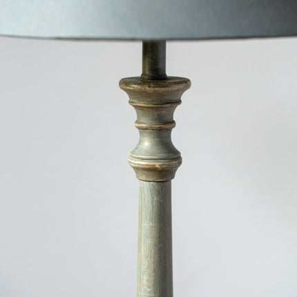 Tall Slim Candlestick Table Lamp in Antique Grey