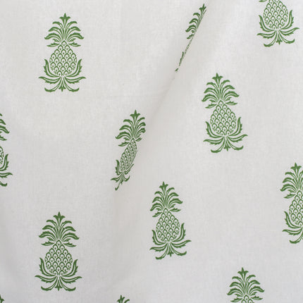 Pineapple Print Cotton Kitchen Tea Towel in Monterey Green