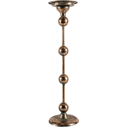 Antique Gold Tall Bobble Candlestick Holder
