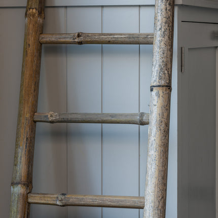 Bamboo ladder with 5 rungs natural