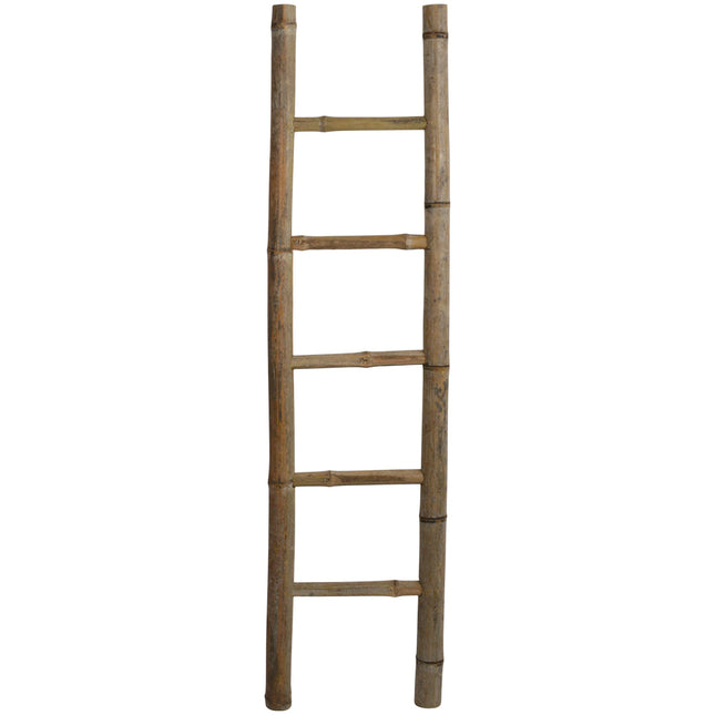 Bamboo ladder with 5 rungs natural