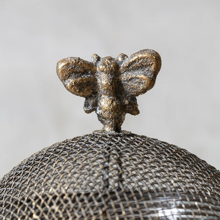 Glass Jar with bronze mesh bee domed lid
