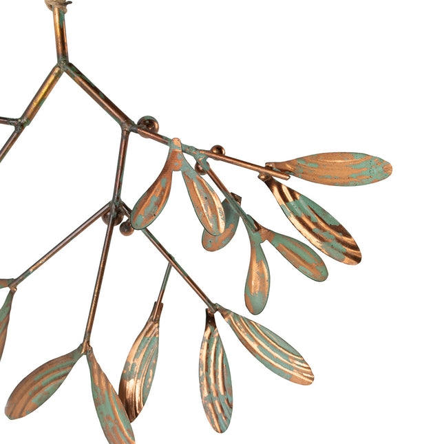 Vintage metal Mistletoe hanging bunch in burnished brass