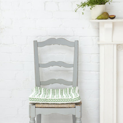 Padded Cotton Seat Cushion in Vallarta Green