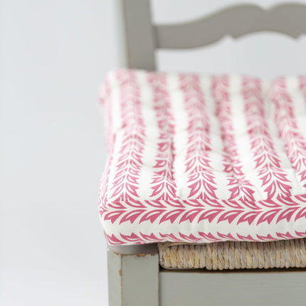 Padded Cotton Seat Cushion in Vallarta Pink