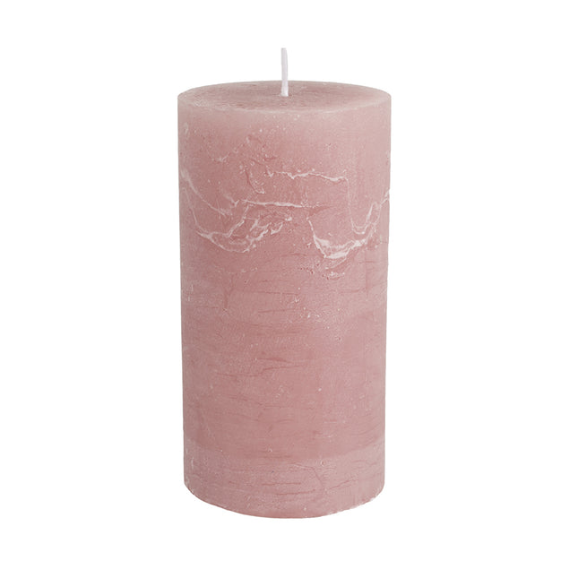 Church Pillar Candle in Dusky Pink