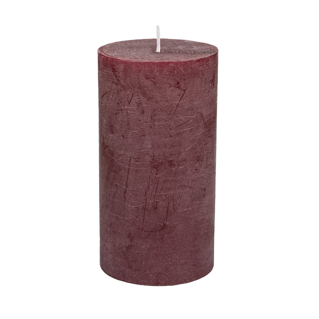 Church Pillar Rustic Candle in Plum
