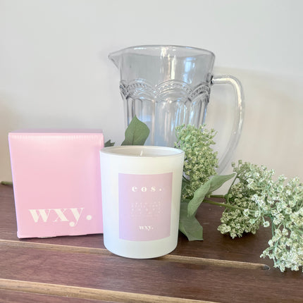 Jasmine, lime, orris root + amber fragranced candle