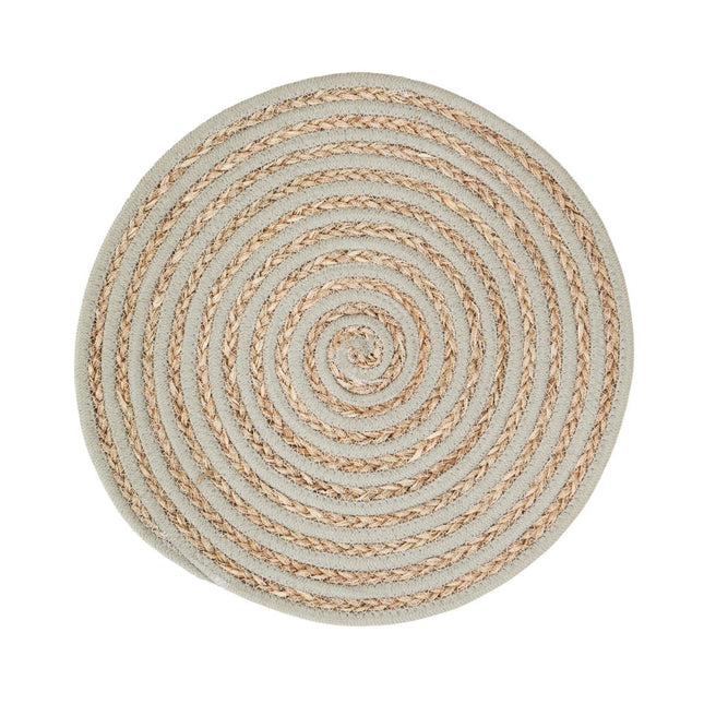 Seagrass large dinner plate placemat in taupe + natural, Set of 2