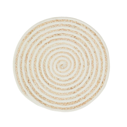 Seagrass large dinner plate placemat in off-white + natural, Set of 2