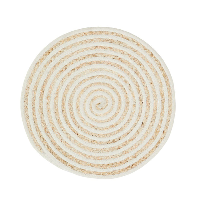Seagrass large dinner plate placemat in off-white + natural, Set of 2
