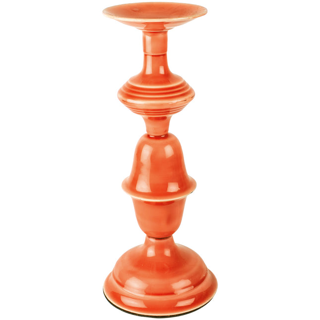 Ceramic Glazed Candlestick in Coral Reef