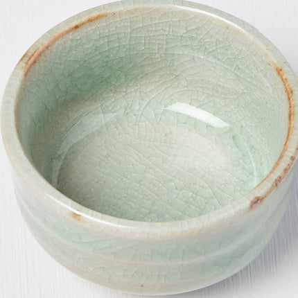Set of 2 Porcelain Sake Cups Ice Green glaze 30ml
