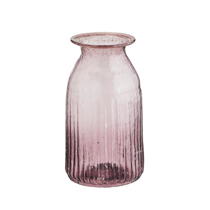Recycled Glass Flower Vase in Deep Pink