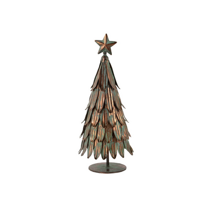 Decorative Metal Tree Ornament in Burnished Copper Small