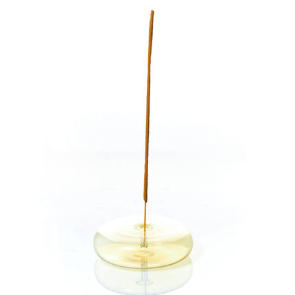 Dimple Hand Blown Glass Incense Holder Yellow