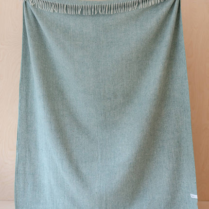 Recycled Wool Throw in Sage Waffle