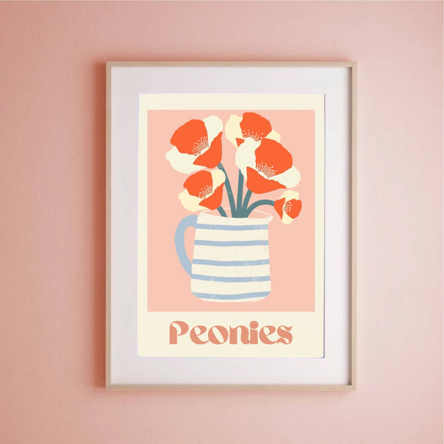 Peonies in a Jug Print