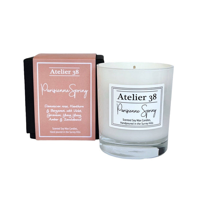 Parisienne Spring Damascan Rose + Bergamot Fragranced Candle